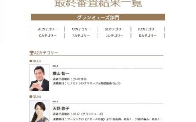 上原千鶴さん　PTNAピアノコンペティション2022年グランミューズA2カテゴリー銅賞受賞